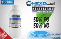 D.I.Y. - 1000ml HEXOcell eLiquid Base (50% PG, 50% VG, 32mg/ml Nicotine) εικόνα 1