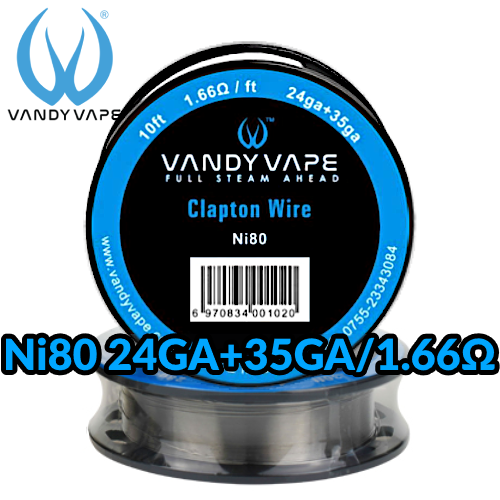 ΑΤΜΟΠΟΙΗΤΗΣ - ΣΥΡΜΑ VANDY VAPE CLAPTON WIRE Ni80 N80 ( 24GA + 35GA ) - 3M εικόνα 1