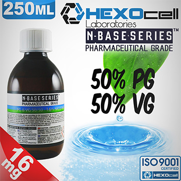 D.I.Y. - 250ml HEXOcell eLiquid Base (50% PG, 50% VG, 16mg/ml Nicotine)