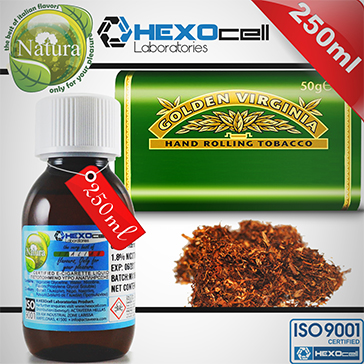 250ml VIRGINIA 18mg eLiquid (With Nicotine, Strong) - Natura eLiquid by HEXOcell