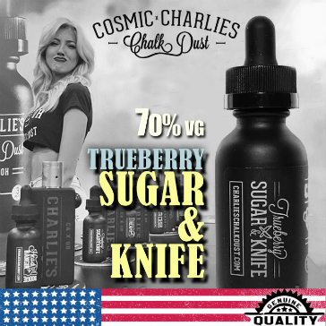 30ml TRUEBERRY SUGAR & KNIFE 3mg 70% VG eLiquid (With Nicotine, Very Low) - eLiquid by Charlie's Chalk Dust