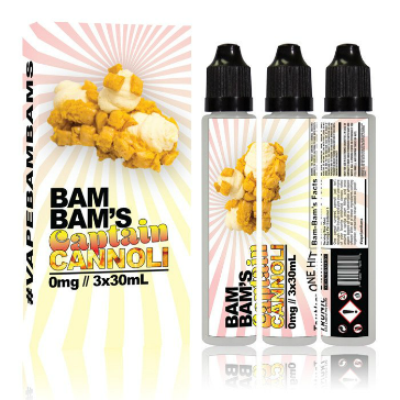 90ml CAPTAIN CANNOLI 3mg High VG eLiquid (With Nicotine, Very Low) - eLiquid by Bam Bam's