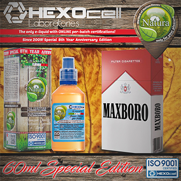 60ml MAXBORO SPECIAL EDITION 18mg High VG eLiquid (With Nicotine, Strong) - Natura eLiquid by HEXOcell