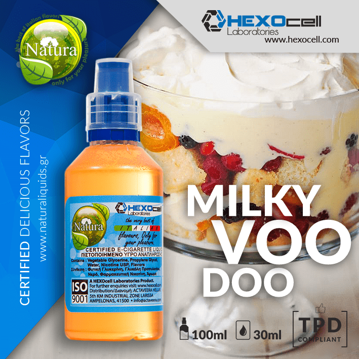 MIX & SHAKE - NATURA 30/60ML - MILKY VOODOO (ΑΝΑΜΕΙΚΤΑ ΦΡΟΥΤΑ & ΚΡΕΜΑ)