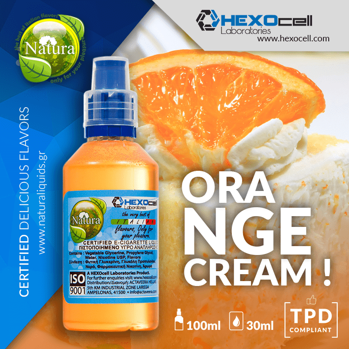 MIX & SHAKE - NATURA 30/60ML - ORANGE CREAM! (ΠΑΓΩΤΟ ΒΑΝΙΛΙΑΣ & ΓΡΑΝΙΤΑ ΠΟΡΤΟΚΑΛΙ)