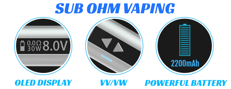 KIT - Eleaf iStick Sub Ohm 30W - 2200mA VV/VW ( ΜΑΥΡΟ )