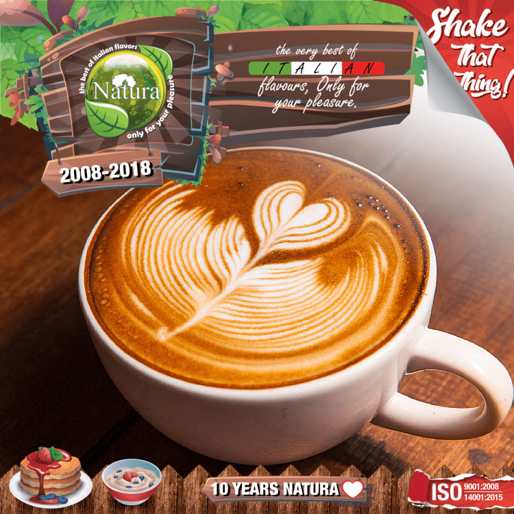 MIX & SHAKE - NATURA SPECIAL 60/100ML - COFFEE LATTE (ΒΕΛΟΥΔΙΝΟΣ ΚΑΦΕΣ ΛΑΤΕ ΜΕ ΚΑΡΑΜΕΛΑ ΚΑΙ ΚΡΕΜΑ ΚΑΣΤΑΡΝΤ) εικόνα 1