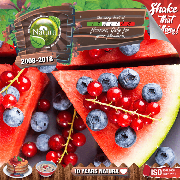 MIX & SHAKE - NATURA SPECIAL 60/100ML - WATERMELON BERRIEZ! (ΖΟΥΜΕΡΗ ΠΑΝΔΑΙΣΙΑ ΚΑΡΠΟΥΖΙΟΥ & ΑΓΡΙΩΝ ΜΟΥΡΩΝ) εικόνα 1