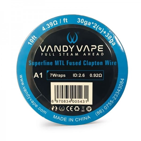 ΑΤΜΟΠΟΙΗΤΗΣ - ΣΥΡΜΑ VANDY VAPE SUPERFINE MTL FUSED CLAPTON KA1 ( 2x30GA + 38GA ) - 3M εικόνα 1