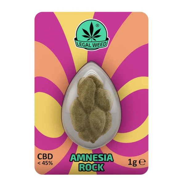 CBD - ΑΝΘΟΣ - LEGAL WEED - AMNESIA ROCK ( AMNESIA HAZE ΕΝΙΣΧΥΜΕΝΟ ΜΕ ΤΕΡΠΕΝΙΑ )( ΛΕΜΟΝΙ/ΕΣΠΕΡΙΔΟΕΙΔΗ ) - 1γρ, 45% CBD εικόνα 1