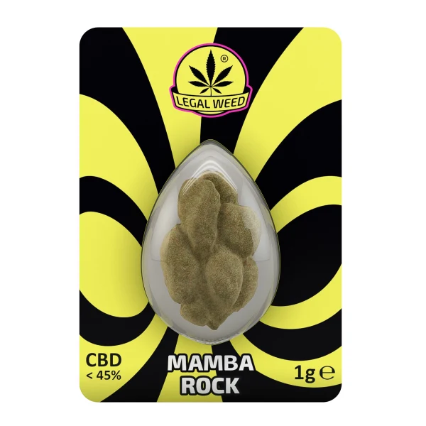 CBD - ΑΝΘΟΣ - LEGAL WEED - MAMBA ROCK ( BLACK MAMBA ΕΝΙΣΧΥΜΕΝΟ ΜΕ ΤΕΡΠΕΝΙΑ )( ΓΛΥΚΟ/ΣΤΑΦΥΛΙ/ΕΝΤΟΝΟ ) - 1γρ, 45% CBD εικόνα 1