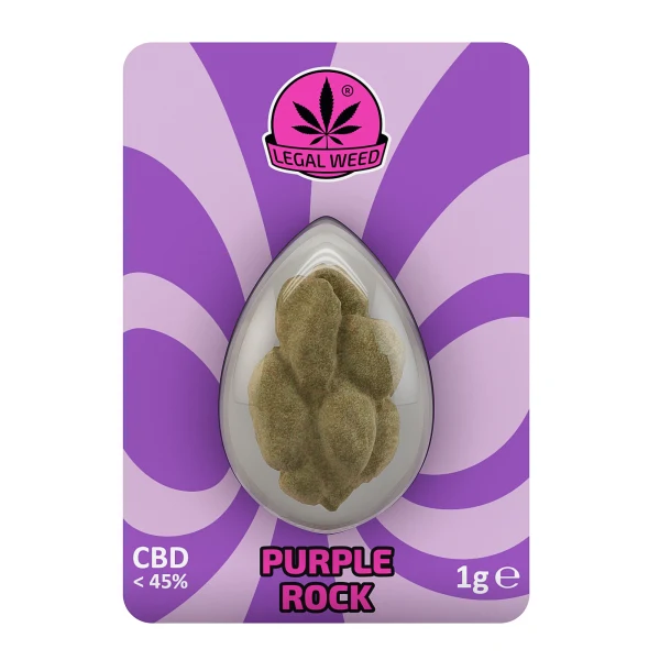 CBD - ΑΝΘΟΣ - LEGAL WEED - PURPLE ROCK ( PURPLE HAZE ΕΝΙΣΧΥΜΕΝΟ ΜΕ ΤΕΡΠΕΝΙΑ )( ΓΛΥΚΟ/ΓΗΙΝΟ/ΜΟΥΡΑ/ΜΠΑΧΑΡΙ ) - 1γρ, 45% CBD εικόνα 1