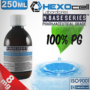 D.I.Y. - 250ml HEXOcell eLiquid Base (100% PG, 8mg/ml Nicotine) 