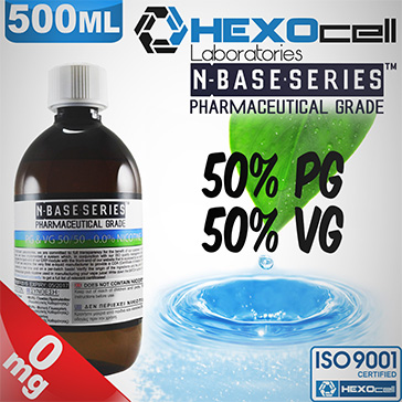 D.I.Y. - 500ml HEXOcell eLiquid Base (50% PG, 50% VG, 0mg/ml Nicotine)