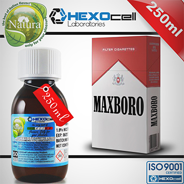 250ml MAXBORO 18mg eLiquid (With Nicotine, Strong) - Natura eLiquid by HEXOcell