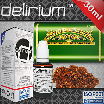 30ml GOLDEN VIRGINIA 9mg eLiquid (With Nicotine, Medium) - eLiquid by delirium