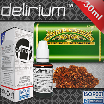 30ml GOLDEN VIRGINIA 18mg eLiquid (With Nicotine, Strong) - eLiquid by delirium