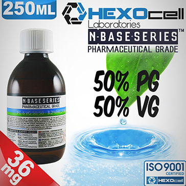 D.I.Y. - 250ml HEXOcell eLiquid Base (50% PG, 50% VG, 36mg/ml Nicotine)