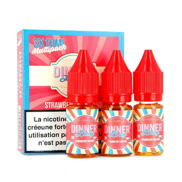 30ml STRAWBERRY CUSTARD 3mg 70% VG TPD Compliant eLiquid (With Nicotine, Very Low) - eLiquid by DINNER LADY