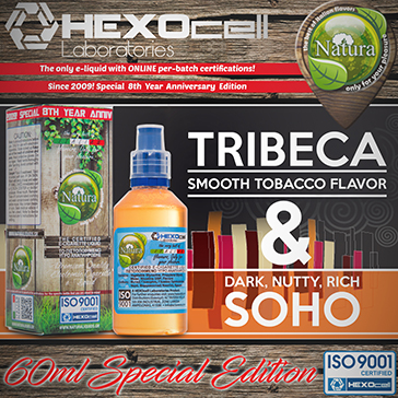 60ml TRIBECA & SOHO SPECIAL EDITION 6mg High VG eLiquid (With Nicotine, Low) - Natura eLiquid by HEXOcell