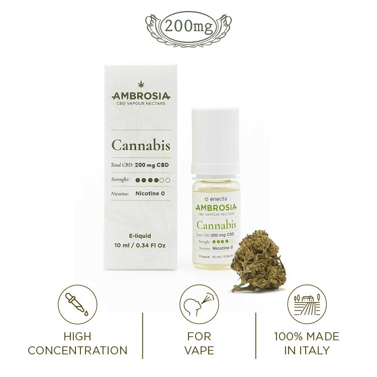 CBD - VAPE LIQUID - ENECTA - AMBROSIA CANNABIS (ΚΑΝΝΑΒΗ) - 10ML 200mg