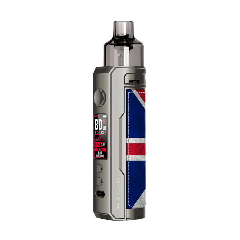 ΚΑΣΕΤΙΝΑ - VOOPOO DRAG X 80W TC + POD TANK 4.5ML ( SILVER KNIGHT / ΑΣΗΜΕΝΙΟ ΜΕ ΣΗΜΑΙΑ Μ. ΒΡΕΤΑΝΙΑΣ )