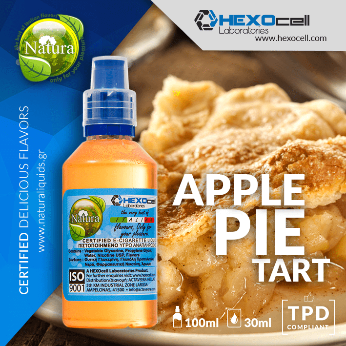 MIX & SHAKE - NATURA 30/60ML - APPLE PIE TART (ΤΑΡΤΑ ΜΗΛΟΥ)