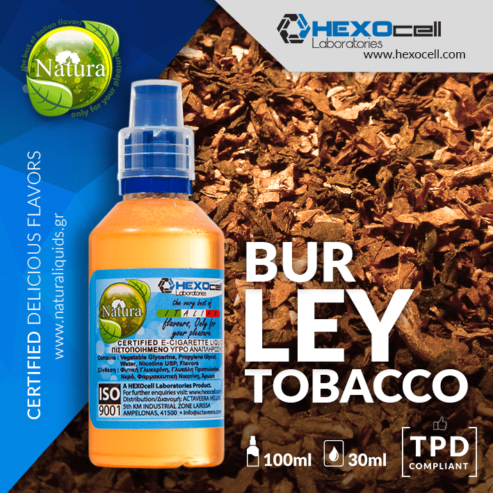 MIX & SHAKE - NATURA 30/60ML - BURLEY TOBACCO (ΚΑΠΝΟΣ ΜΠΕΡΛΕΥ)