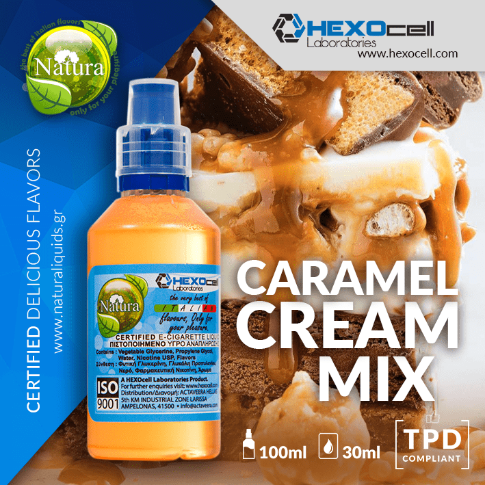 MIX & SHAKE - NATURA 30/60ML - CARAMEL CREAM MIX (ΜΙΓΜΑ ΚΡΕΜΑΣ ΚΑΡΑΜΕΛΑΣ)