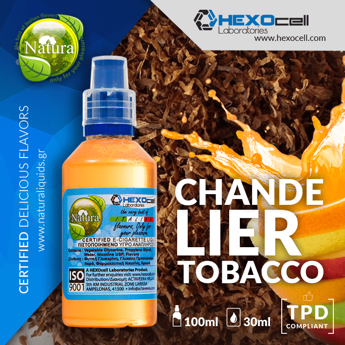 MIX & SHAKE - NATURA 30/60ML - CHANDELIER TOBACCO (ΦΡΟΥΤΩΔΗΣ ΚΑΠΝΟΣ)