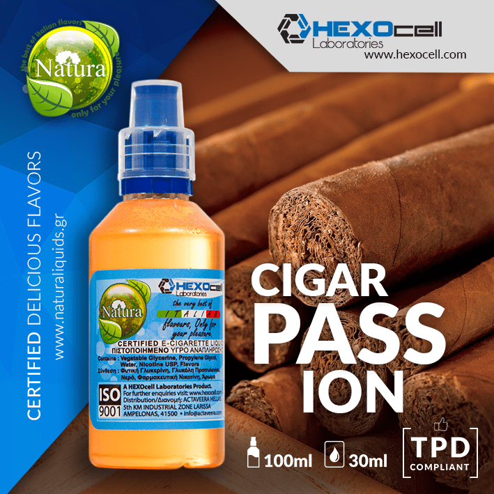 MIX & SHAKE - NATURA 30/60ML - CIGAR PASSION (ΑΥΘΕΝΤΙΚΟΣ ΚΟΥΒΑΝΕΖΙΚΟΣ ΚΑΠΝΟΣ ΠΟΥΡΟΥ)