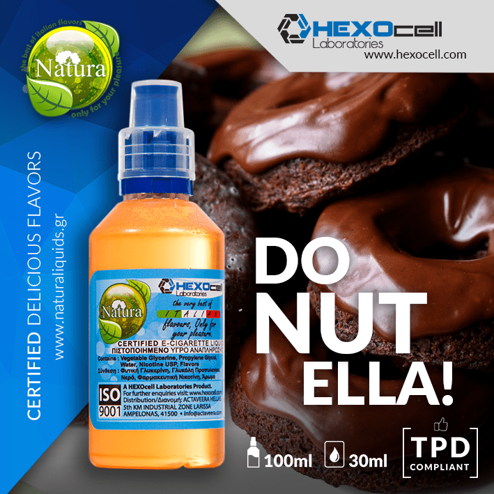 MIX & SHAKE - NATURA 30/60ML - DONUTELLA! (ΣΟΚΟΛΑΤΕΝΙΑ ΝΤΟΝΑΤΣ ΜΕ ΓΛΑΣΟ ΣΟΚΟΛΑΤΑΣ)