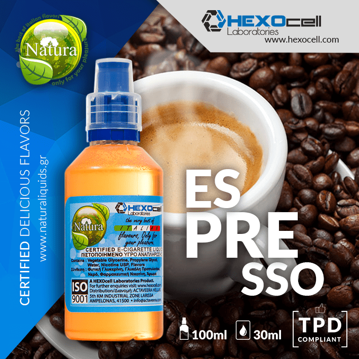 MIX & SHAKE - NATURA 30/60ML - ESPRESSO (ΚΑΦΕΣ ΕΣΠΡΕΣΟ)