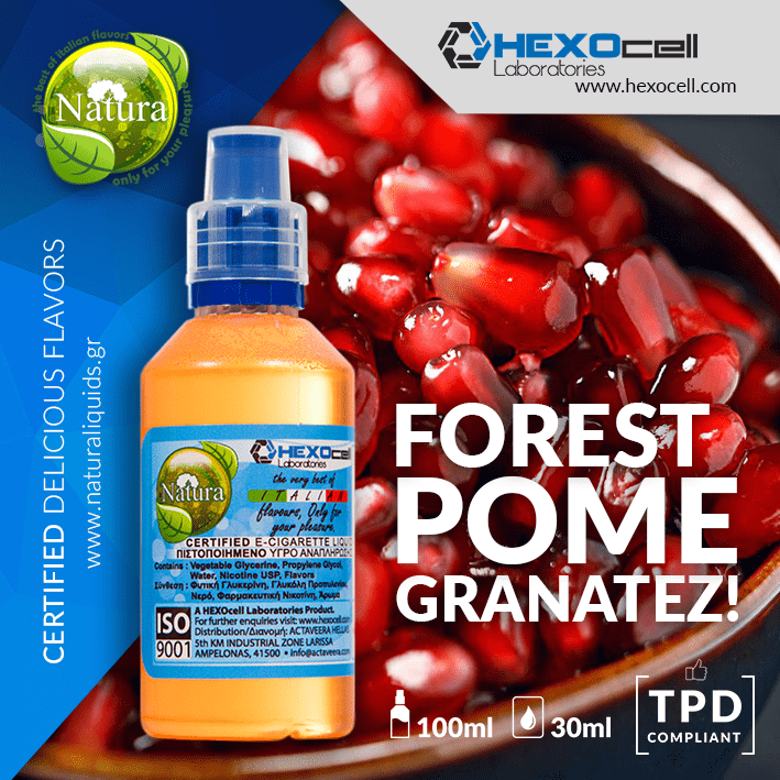 MIX & SHAKE - NATURA 30/60ML - FOREST POMEGRANATEZ! (ΡΟΔΙ & ΑΠΑΛΗ ΜΕΝΤΑ)