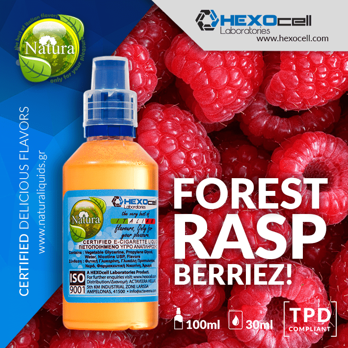 MIX & SHAKE - NATURA 30/60ML - FOREST RASPBERRIEZ! (ΣΜΕΟΥΡΑ & ΑΠΑΛΗ ΜΕΝΤΑ)