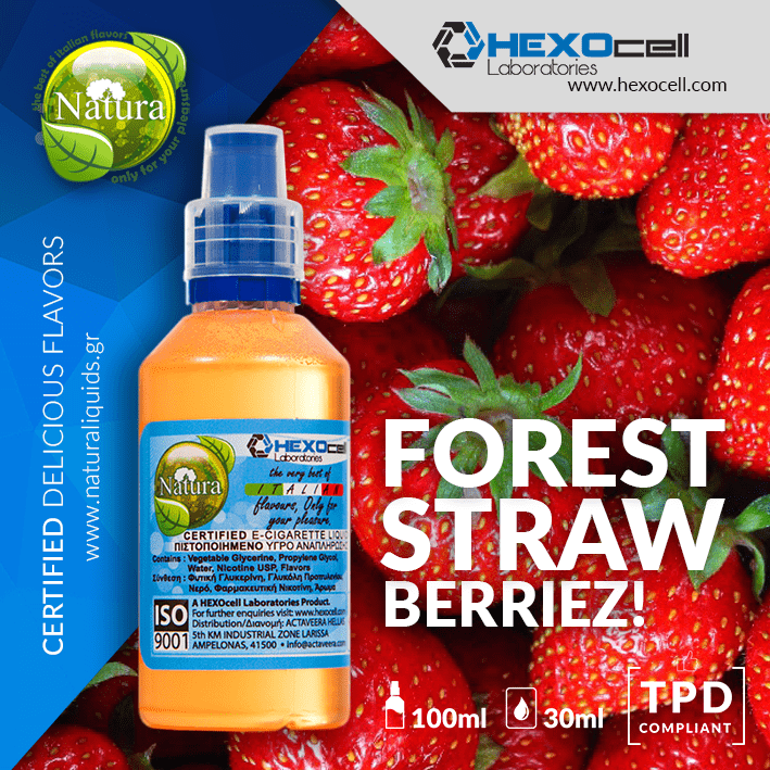 MIX & SHAKE - NATURA 30/60ML - FOREST STRAWBERRIEZ! (ΦΡΑΟΥΛΑ & ΑΠΑΛΗ ΜΕΝΤΑ)