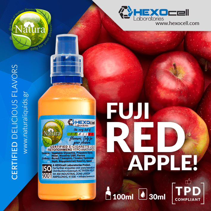 MIX & SHAKE - NATURA 30/60ML - FUJI RED APPLE ! (ΚΟΚΚΙΝΟ ΜΗΛΟ ΦΟΥΤΖΙ)