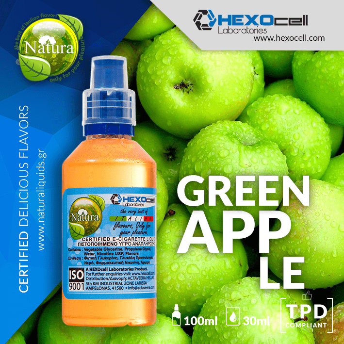 MIX & SHAKE - NATURA 30/60ML - GREEN APPLE (ΠΡΑΣΙΝΟ ΜΗΛΟ)