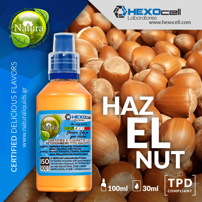 MIX & SHAKE - NATURA 30/60ML - HAZELNUT (ΦΟΥΝΤΟΥΚΙ)