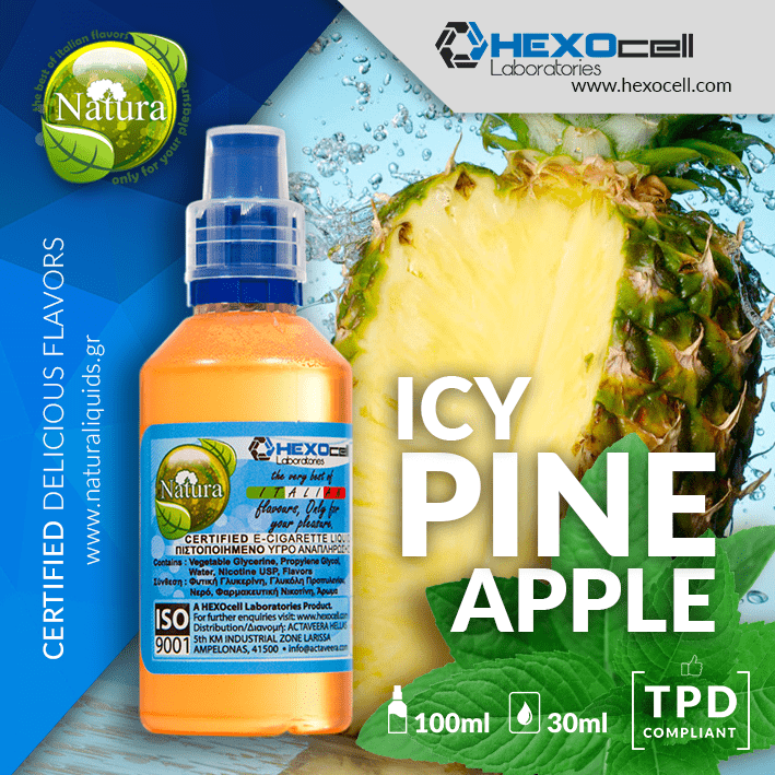 MIX & SHAKE - NATURA 30/60ML - ICY PINEAPPLE (ΑΝΑΝΑΣ & ΜΕΝΤΑ)