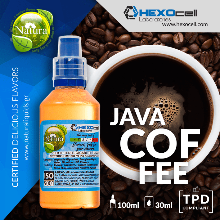 MIX & SHAKE - NATURA 30/60ML - JAVA COFFEE (ΚΑΦΕΣ ΑΠΟ ΤΗΝ ΙΑΒΑ ΤΗΣ ΙΝΔΟΝΗΣΙΑΣ)