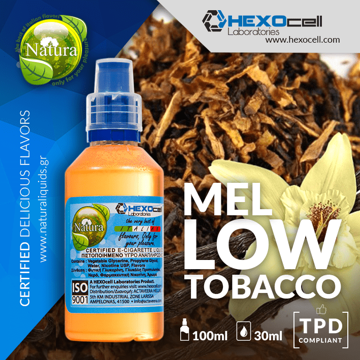 MIX & SHAKE - NATURA 30/60ML - MELLOW TOBACCO (ΜΕΤΡΙΑΣ ΕΝΤΑΣΗΣ ΣΤΡΙΦΤΟΣ ΚΑΠΝΟΣ & ΒΑΝΙΛΙΑ)