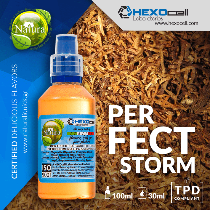 MIX & SHAKE - NATURA 30/60ML - PERFECT STORM (ΜΕΤΡΙΑΣ ΕΝΤΑΣΗΣ ΚΑΠΝΟΣ, ΓΑΡΥΦΑΛΟ, ΑΡΚΕΥΘΟΣ, ΚΑΡΔΑΜΟ & ΒΑΛΣΑΜΟ)