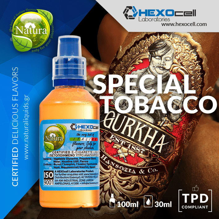 MIX & SHAKE - NATURA 30/60ML - SPECIAL TOBACCO (ΓΚΟΥΡΜΕ ΚΑΠΝΙΚΟ ΜΙΓΜΑ)