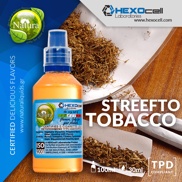 MIX & SHAKE - NATURA 30/60ML - STREEFTO TOBACCO (ΠΟΙΚΙΛΙΑ ΚΛΑΣΙΚΩΝ ΓΕΥΣΕΩΝ ΚΑΠΝΟΥ ΓΙΑ ΣΤΡΙΦΤΑ ΤΣΙΓΑΡΑ)