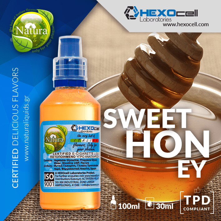 MIX & SHAKE - NATURA 30/60ML - SWEET HONEY (ΓΛΥΚΟ ΜΕΛΙ)