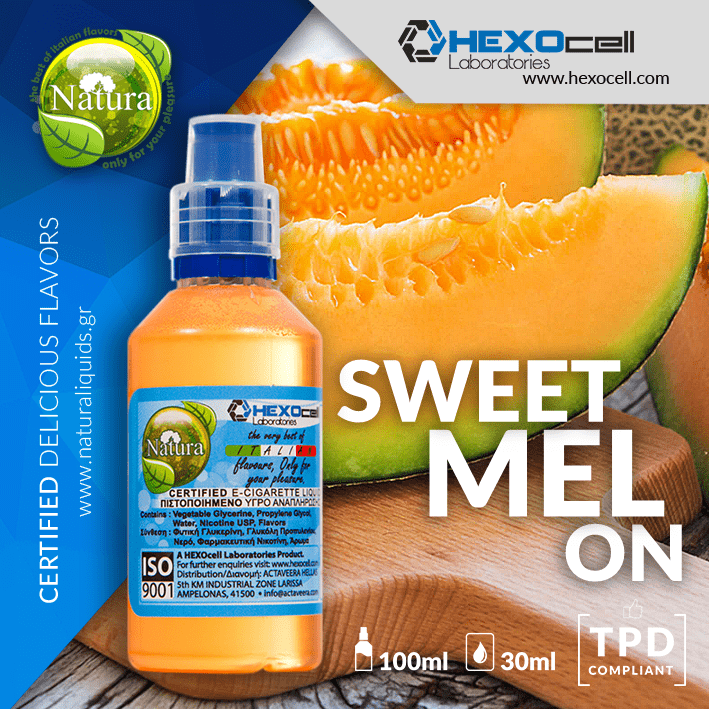 MIX & SHAKE - NATURA 30/60ML - SWEET MELON (ΠΟΙΚΙΛΙΑ ΓΛΥΚΩΝ ΠΕΠΟΝΙΩΝ & ENTONH MENTA)