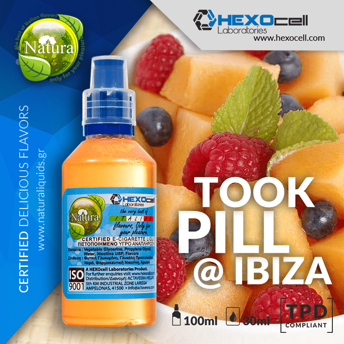 MIX & SHAKE - NATURA 30/60ML - TOOK A PILL @ IBIZA (ΠΕΠΟΝΙ ΚΑΝΤΑΛΟΥΠΕ, ΣΜΕΟΥΡΑ & ΜΕΝΤΑ)