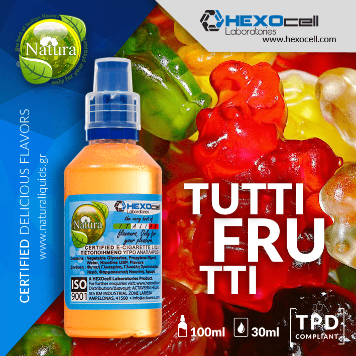 MIX & SHAKE - NATURA 30/60ML - TUTTI FRUTTI (ΖΕΛΕΔΑΚΙΑ ΦΡΟΥΤΩΝ)