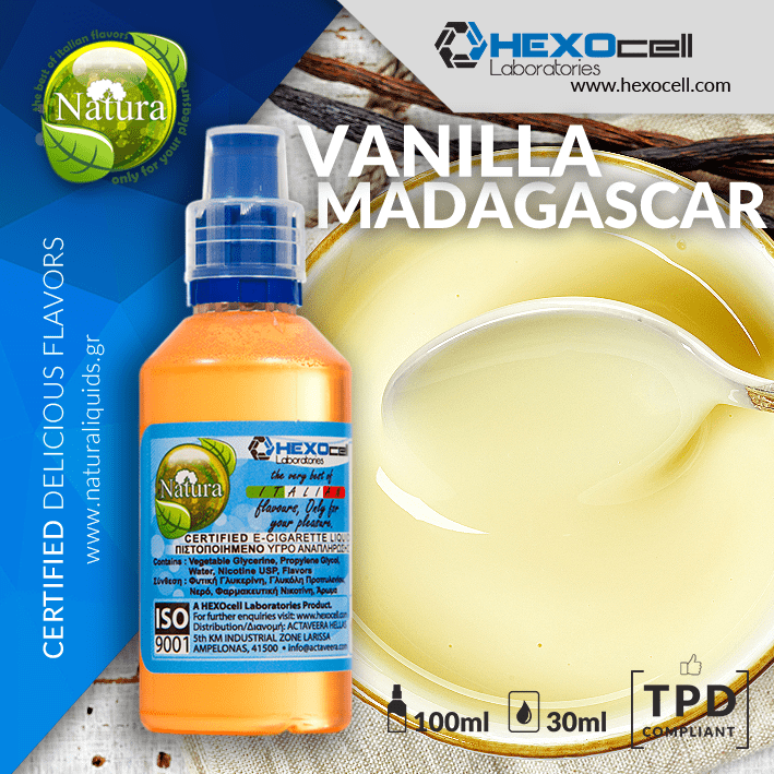 MIX & SHAKE - NATURA 30/60ML - VANILLA MADAGASCAR (ΒΑΝΙΛΙΑ ΜΠΕΡΜΟΝ ΜΑΔΑΓΑΣΚΑΡΗΣ ΜΕ ΕΞΤΡΑ ΓΕΥΣΗ)